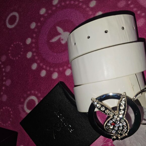 Playboy Bunny Rhinestone Rabbit Head Belt In Gift Box - Picture 5 of 6